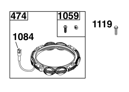 Alternator Group Diagram and Parts List for 40N877-0069-B5  Briggs and Stratton Engine